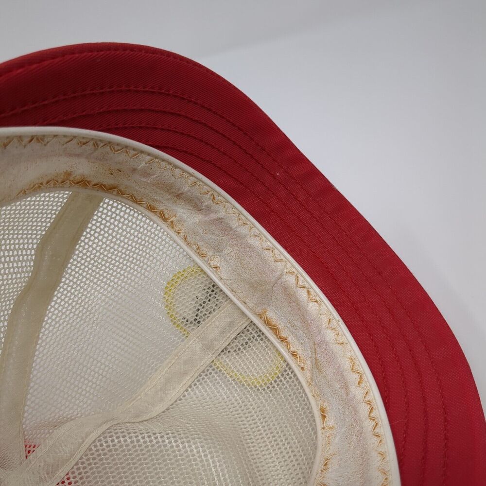 Vintage Bush Hog Mesh Snapback Hat Pom Pom Multicolor Distressed Embroidered - Picture 9 of 9